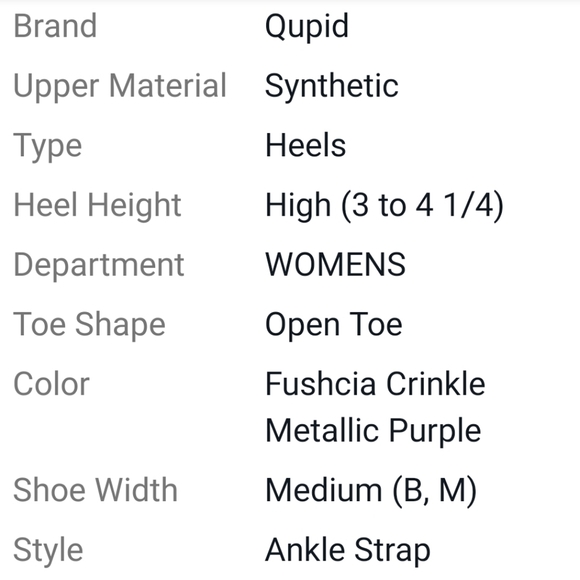 Qupid Fuchsia Purple Ankle Strap Open Toe Pumps Size 7.5 NEW - Picture 5 of 5